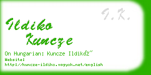 ildiko kuncze business card